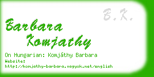 barbara komjathy business card
