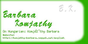 barbara komjathy business card